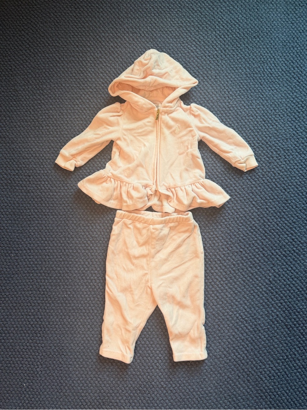 Ralph Lauren Baby Pink Velor Zip-Up Jacket